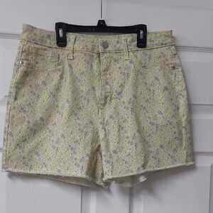 LC Lauren Conrad Yellow and Blue Jean Shorts